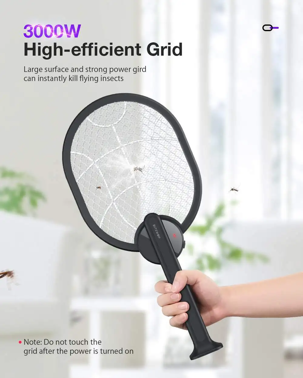 BlitzWolf BW-MLT3 Household Electric Flies Mosquito Swatter Trap UV description image 4