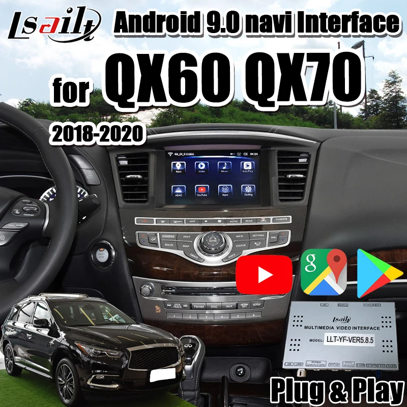 Видеоинтерфейс Lsailt Android 9 0 GPS навигатор с 3 + 32 ГБ для Infiniti 2018 2019 QX60 QX80 QX56 и патруль|GPS