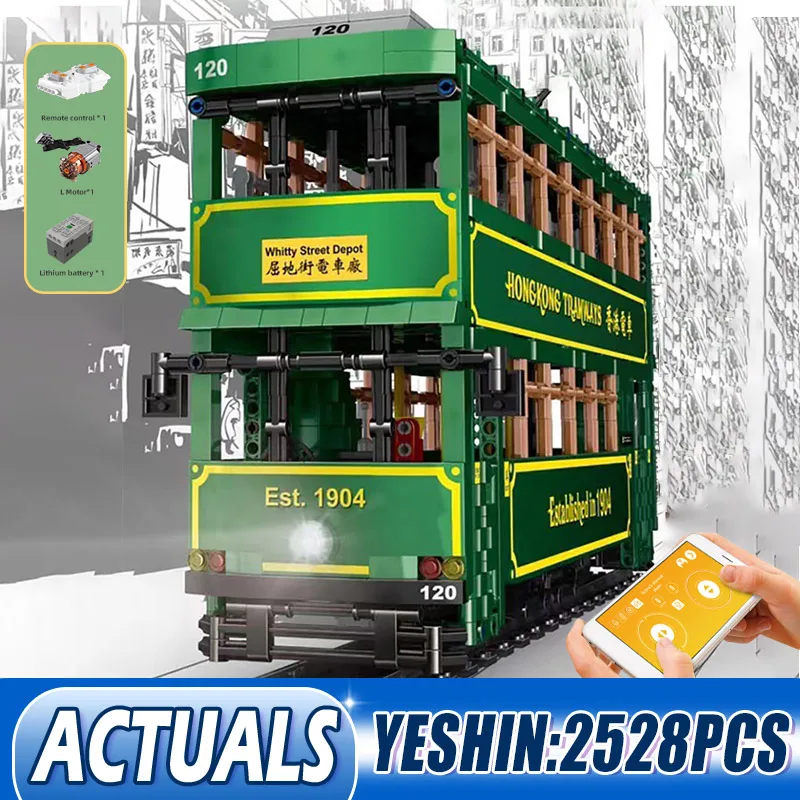 Technic двухслойный автобус APP с дистанционным управлением 1904 уличный Депот Гонконг