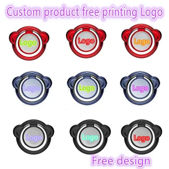 

100pcs Custom Product Free Print Logo Monkey mobile phone ring bracket car magnetic patch hand buckle finger ring car holder