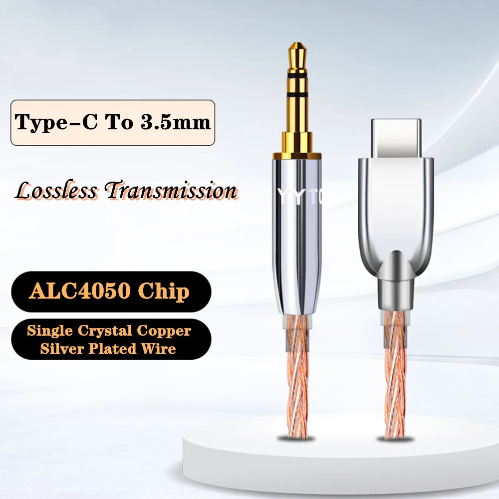 HIFI DAC earphone Amplifier USB C to 3 5mm Headphone Jack Audio Adapter ALC4050 Chip 32bit 384kHz Digital Decoder Car Audio Cord