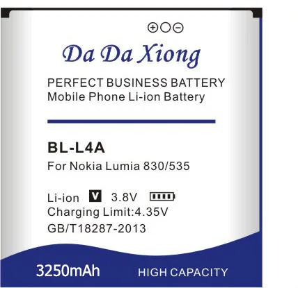 Da Xiong 3250 мАч BL-L4A BV-L4A BLL4A батарея для Nokia Lumia 830 RM984 Lumia 535 RM-1090 RM-1089 батарея телефона