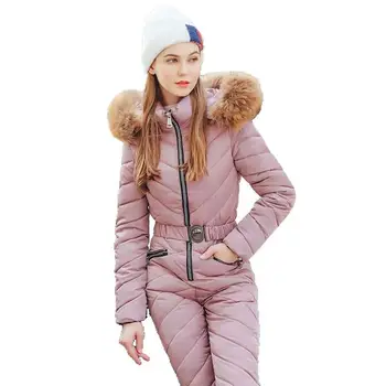 

Winter Ski Suit Women High Quality Hooded Ski Jacket +Pants Snow Warm Windproof Skiing Clothes Snowboarding Female Ski Suits