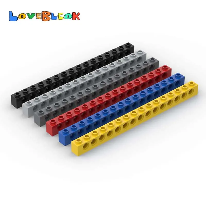 LoveBlock 기술 벽돌 1x16 구멍 빌딩 블록 조립 MOC 부품 DIY 장난감 선물 크리 에이 티브 3703 아이 10 개/몫