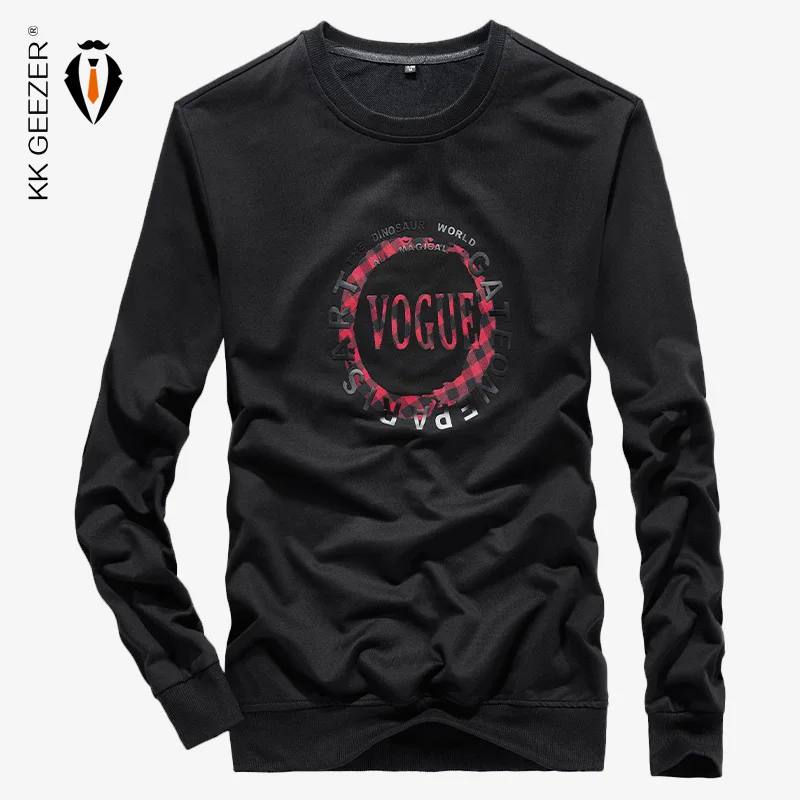 

Men T-shirt Long Sleeve Sweatshirt Casual Black Red Slim Fit Streetwear Tops Tees Autumn Spring Fashion Top Quality Luxury Brand