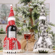 Рождественский чехол для бутылки вина Снеговик Санта Рождественская вечеринка украшение крышки бутылки сумки Рождественский Декор navidad decoracion FN65