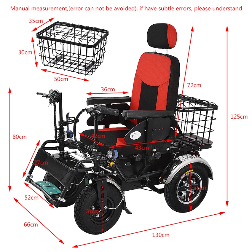 Электрический инвалидный колясок старшего возраста с ограниченными возможностями пациента четырехколесный скутер для инвалидов скутер 45км/75 км пройденное расстояние в милях внедорожный 250W 48V 20AH/32AH