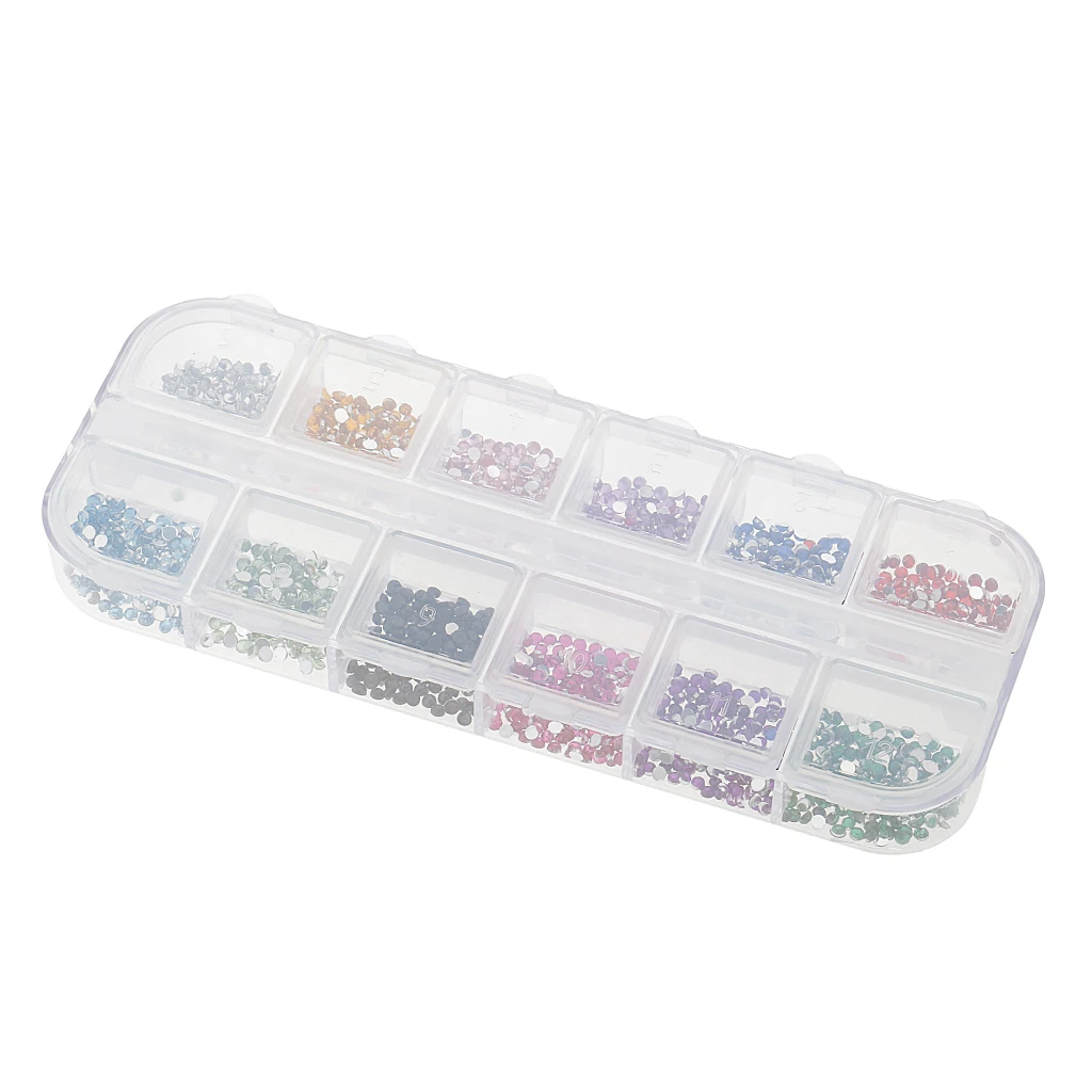 1200pcs Nail Art Decoration Rhinestone Glitter Sticker 3D Tips Diamond 1.5mm Nail Art Accessories