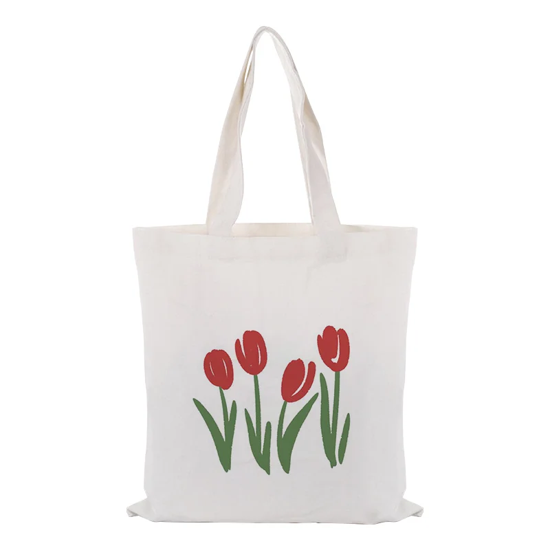 Сумка-тоут с цветочным принтом, тканевая сумка с логотипом, хозяйственная сумка, Экологичная многоразовая сумка для повседневного использования, рециркулирует текст, сделай сам