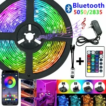 5050 LED Strip Bluetooth Control 2835 5050 RGB Led Waterproof Led Flexible Light for Home Living Room Outdoor Decorative Lights