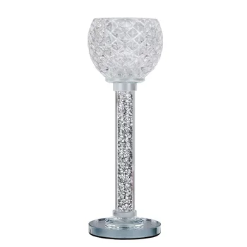 

Brand New Crystal Cut Glass Candlestick Candle Holder Candle Stand Tea Light For Coffee Dining Table Centerpieces Wedding CH168