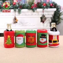Креативные банки для напитков бутылочные крышки Рождественский декоративный чехол Санта Клаус Снеговик Лось крышка бутылки Рождество ужин вечеринка Декор