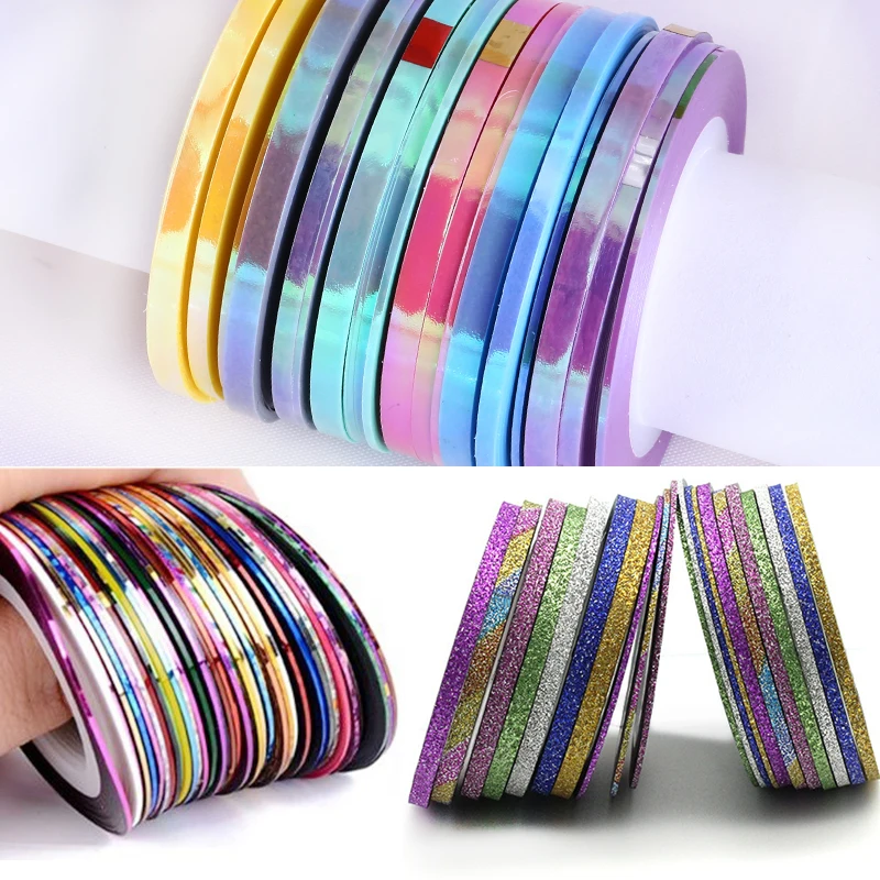 Matte Glitter Nail Striping Tape Line Multi Color Styling Tool Sticker Decal DIY Art Decorations | Красота и здоровье