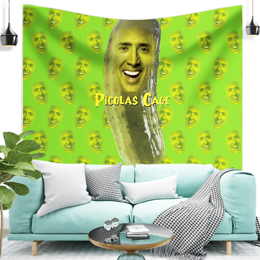 Picolas Nicolas Cage Room Decor Tapestry Wall Decorations Tapestry Wall  Hanging Bedroom Joke Star Bedroom Carpet Bed Sheets Home - Tapestry -  AliExpress