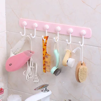 

1pcs simple Japanese single-row kitchen and multi-purpose adhesive waterproof six hook
