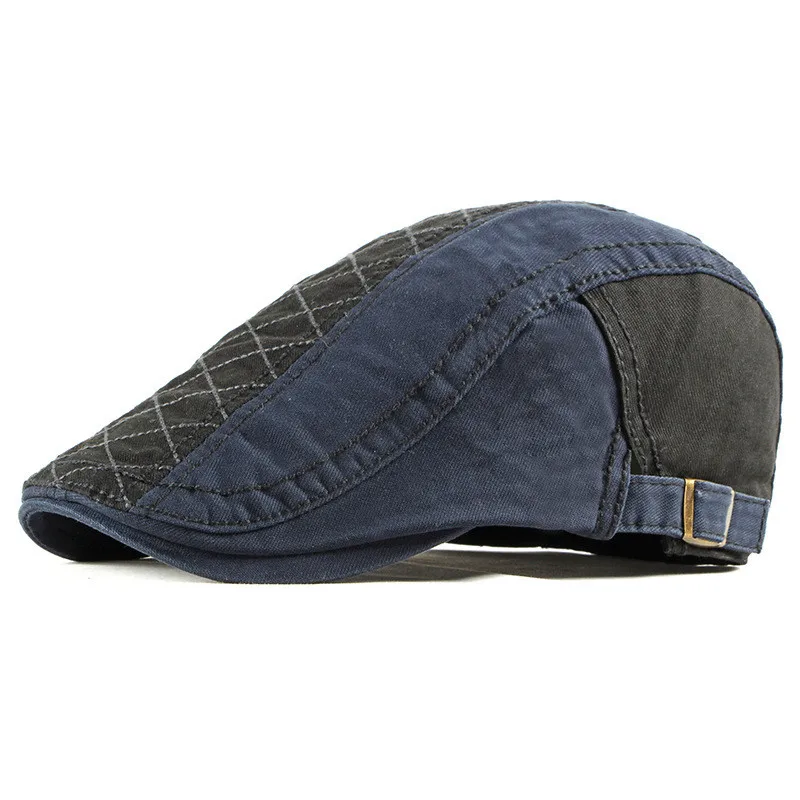 Spring Summer Patchwork Newsboy Caps Men Cotton Flat Peaked Cap Women Painter Beret Hats 22 beret hat newsboy cap newsboy hat