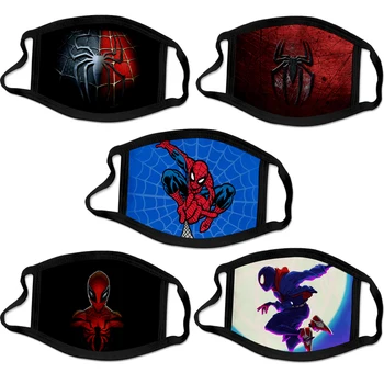

Spiderman Face Mask superhero Children Cotton Face Mouth Dustproof Cover reutilizable washable Anti Dust Kid Avenger Mask