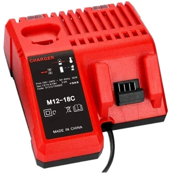 

M12 M14 M18 Multi-Voltage Battery Charger Compatible with All Milwaukee 12V 14.4V 18V Lithium-Ion Xc Battery Eu Plug