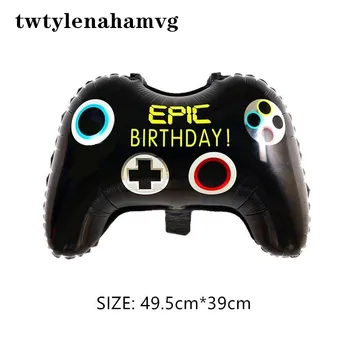 

Boys like the new black game handle aluminum foil balloon Internet theme party decorated balloons for children's birthday gifts