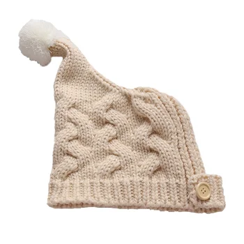 

Newborn Cute Autumn Winter Kids Baby Hats Knitted Hemming Caps Headwear Gift