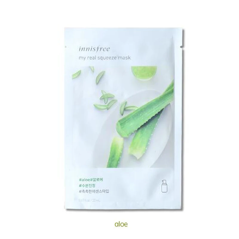 aloe Новинка, innisfree, это настоящее сжатие, маска, увлажняющая, контроль жирности, лист, маска, против старения, гладкая кожа, Корея, косметическая маска для лица - Цвет: aloe