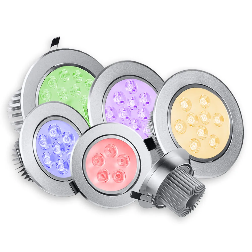 Светодиодный светильник 3 Вт 5 7 9 12 Цветной красный зеленый синий RGB RGBW потолочный