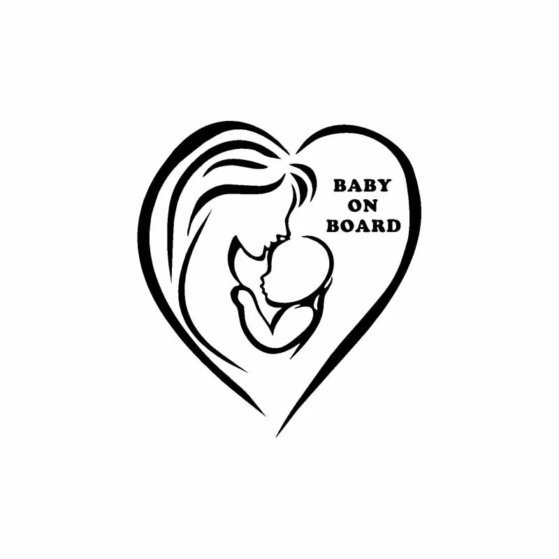 

11.3CM*12.7CM BABY ON BOARD CAR VINYL DECAL STICKER Black Sliver C14-0150