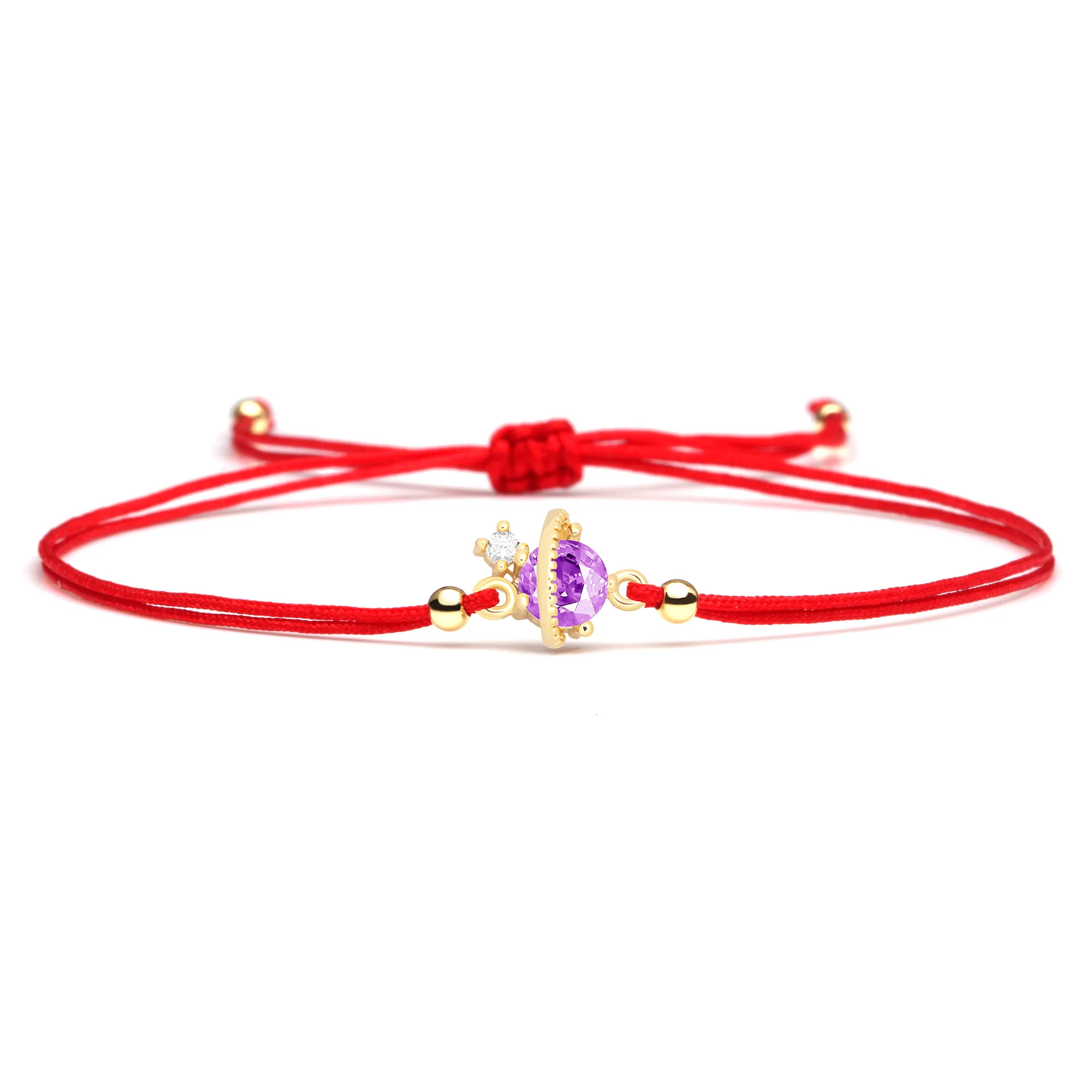 Блестящий круглый фиолетовый кристалл кубический цирконий спутниковая орбита звезда Амулет браслет для женщин девушек красный розовый черный струны ювелирные изделия подарок Блестящий круглый фиолетовый кристалл кубический цирконий спутниковая орбита звезда Амулет браслет для женщин девушек красный розовый черный струны ювелирные изделия подарок