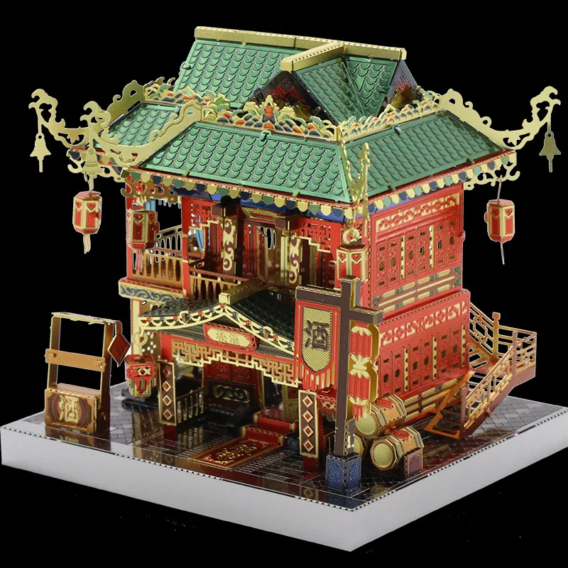 

Model Street Drunk Night Floor Metal Puzzle Architecture 3D Chinese Stereo Assembled DIY Have Handmade Unisex