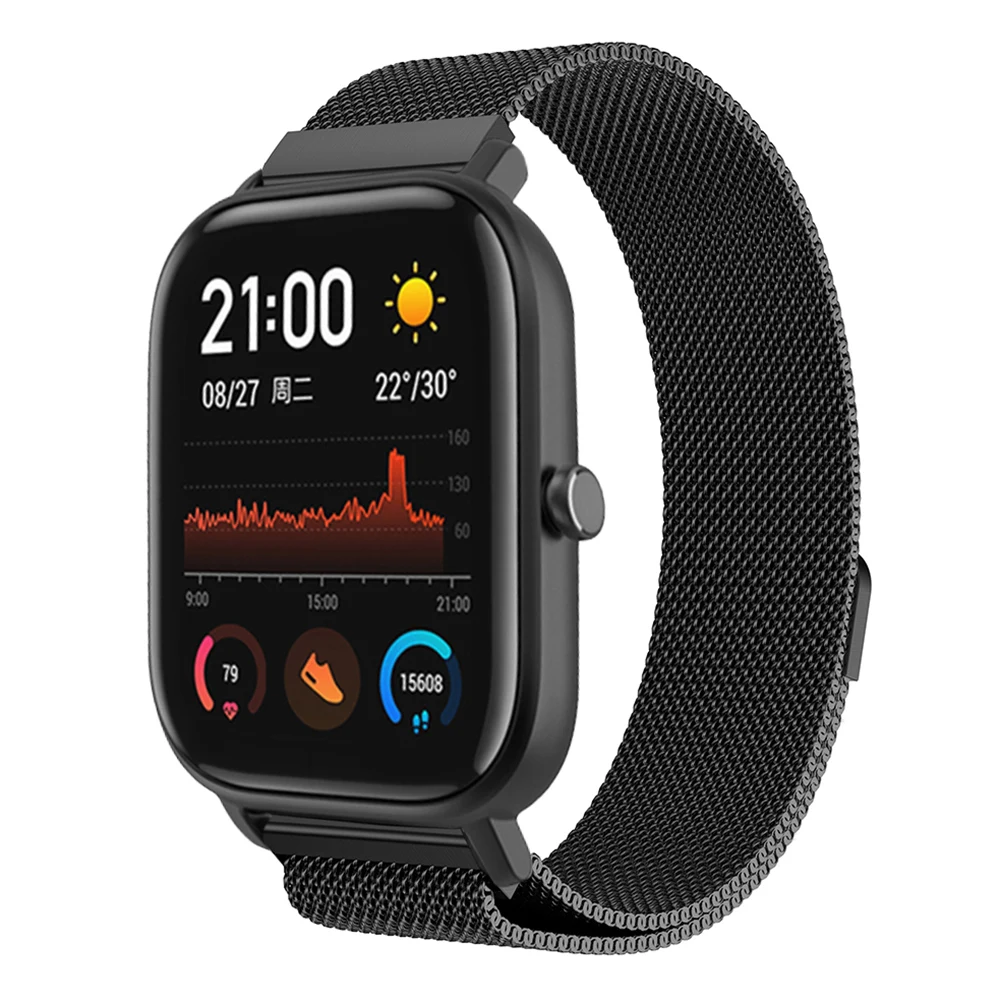 

Stainless Steel Watch Strap Magnetic Wristband for Huami Amazfit GTS Watch LHB99