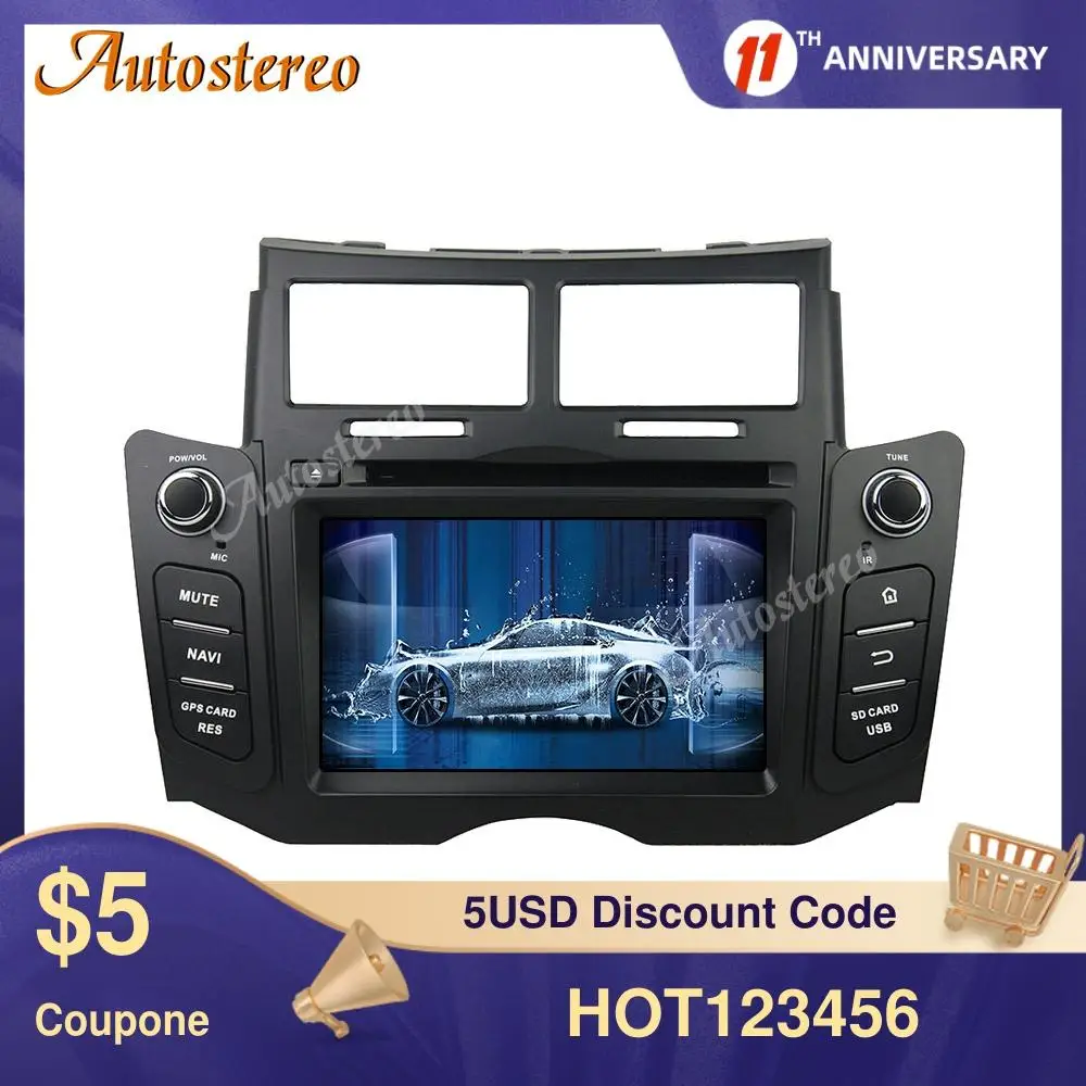 

Автомобильный GPS-навигатор на Android 10, черный цвет, для Toyota Yaris 2005-2011, автомобильное стерео головное устройство, мультимедийный плеер, радио, магнитофон