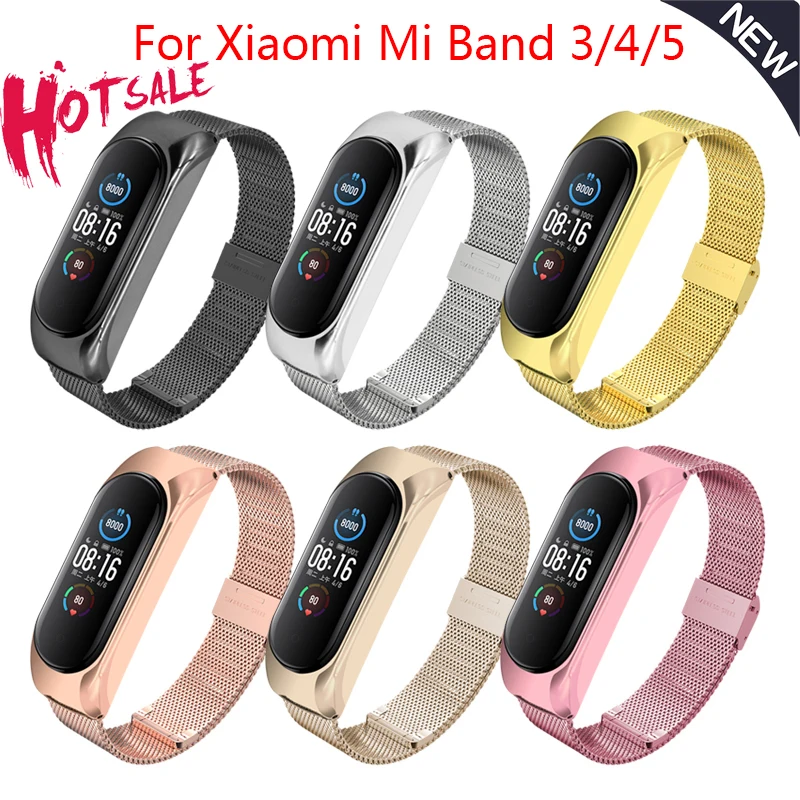 Strap For Xiaomi Mi Band 5 4 3 Sport Wristband Metal Bracelet For Mi