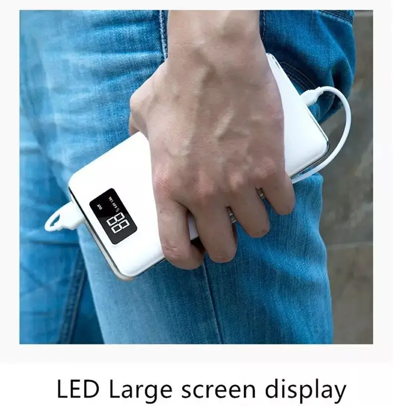 

30000mah Power Bank External Battery PoverBank 2 USB LED Powerbank Portable Mobile phone Charger for Xiaomi MI Huawei iphone 8 X