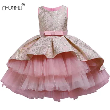 

Flower Kids Dresses For Girls Lace Embroidery Dress Wedding Birthday Little Girl Ceremony Party Dress Children Clothing