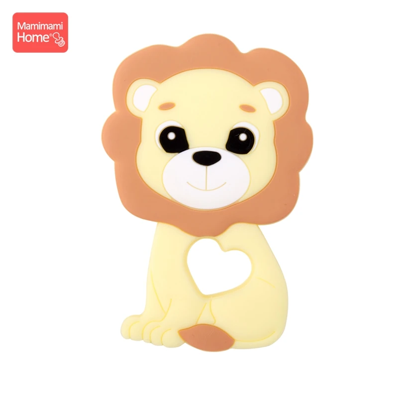 lion candy yellow 1 шт. детский силиконовый Прорезыватель Соска с животным цепочкой кулон пищевой Перл силиконовый шарик грызунов детские товары игрушка маленький стержень Лев - Цвет: lion candy yellow