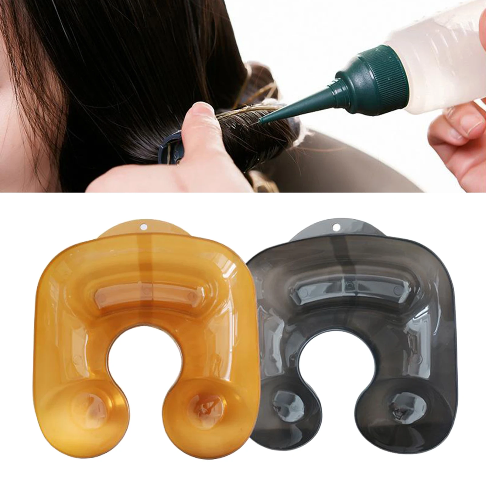 Hair Coloring Cape Protection PVC Neck Tray Salon Hair Perm Dyeing Container Neck Rest