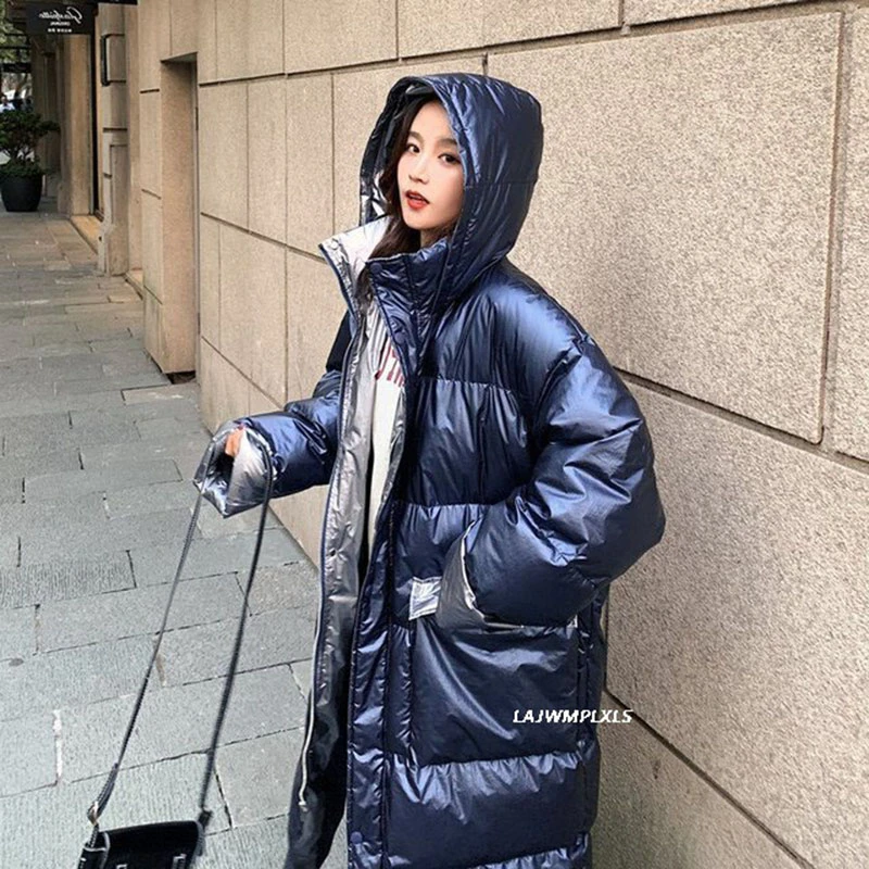 Winter Jacket Loose Long Female Feather Parka
