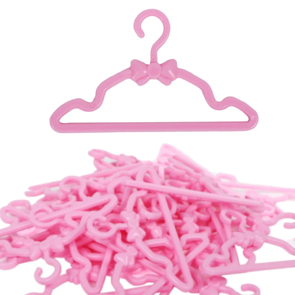 LOT 50 X Plastic Pink Hangers for 11.5in.Doll Dress Clothes ACCESSORIES Mixed