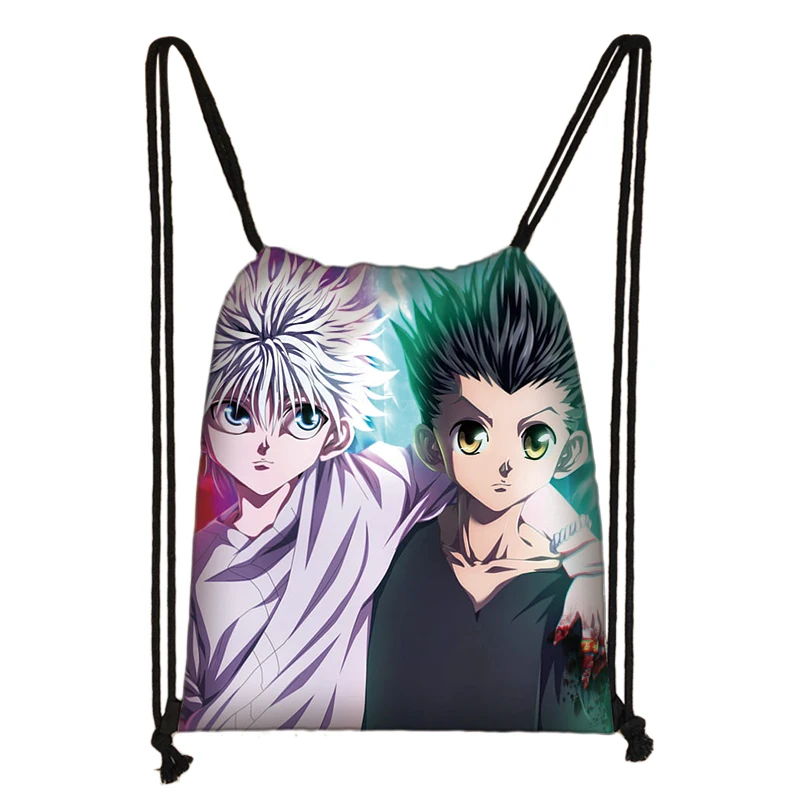 Anime HUNTERxHUNTER Backpack Hunter X Hunter Women Drawstring Bag HXH Killua Zoldyck Gon Freecss Chrollo Girl Storage Travel Bag stylish backpacks for teenage girl Stylish Backpacks