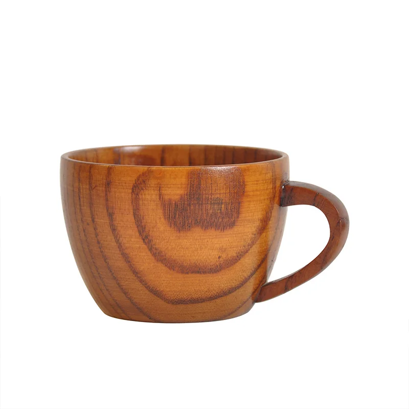 

Household Jujube Wood Flat Bottom Coffee Cup Office Handmade Tea Milk Mug Cup LB88