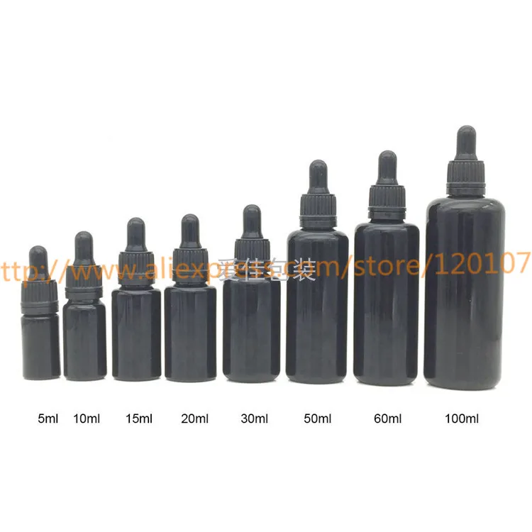 5 мл до 100 мл темно-фиолетовый черный светильник для защиты от стеклянных флаконов, светильник-капельница для эфирного масла