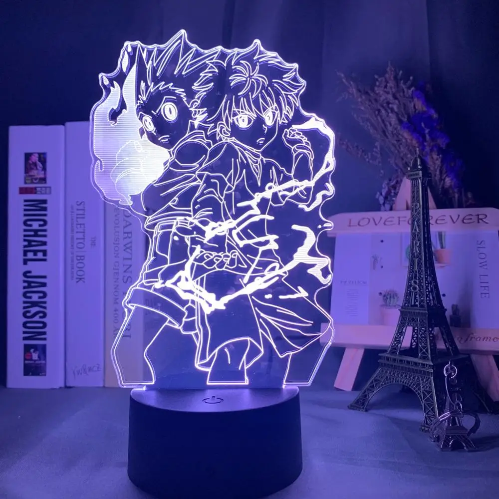 3d-ночник с фигуркой Gon and Killua ночсветильник в стиле аниме Hunter X декоративный