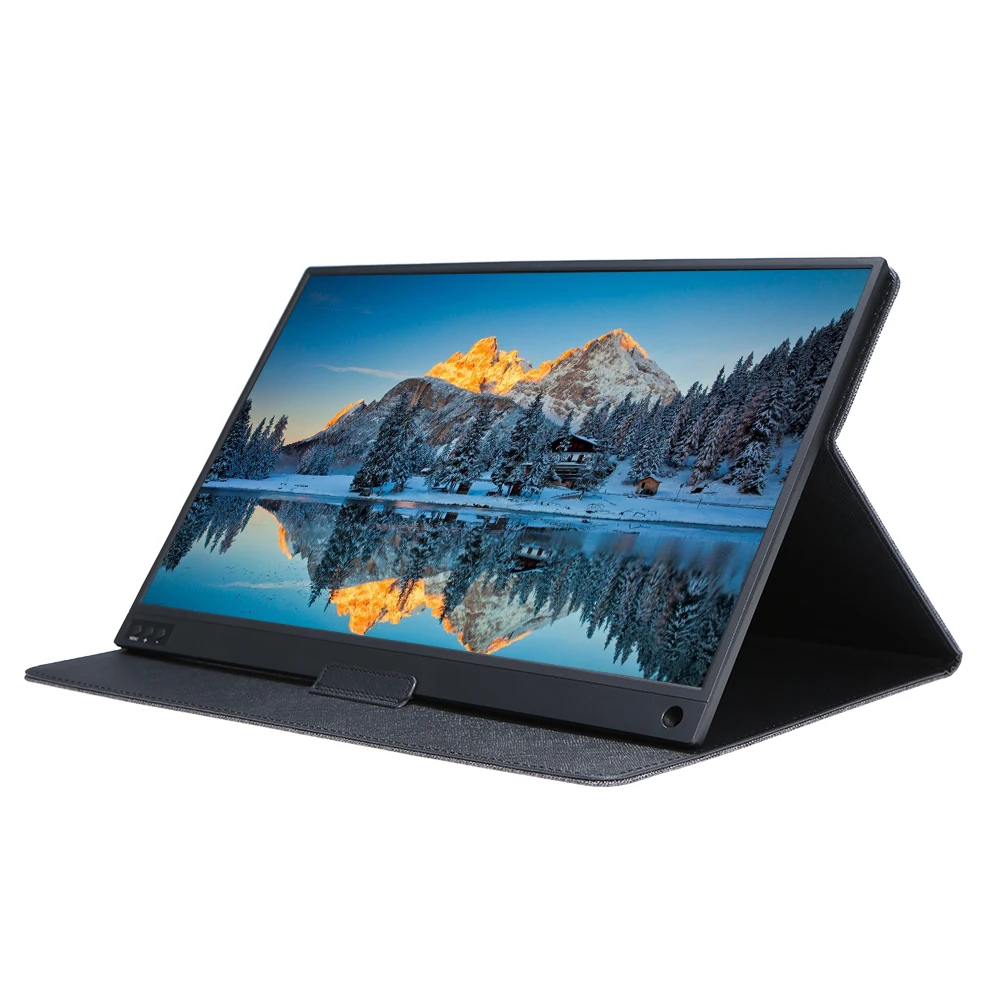 T-bao портативный монитор 1920x1080 HD ips 15,6-дюймовый дисплей сенсорный экран монитор 8000 мАч аккумуляторная батарея с кожаным чехлом