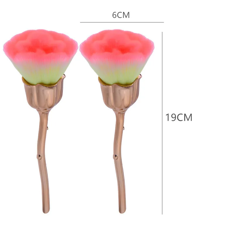 Rose Nail Powder Remover Cleaning Brush Rose Shape Professional Nail Art Dust Brush Nail Duster Cleaner Manicure Pedicure Tools