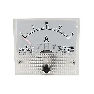 85C1-A DC 0-20A аналоговый измеритель в Панель Амперметр