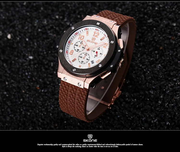 

New Men's Deluxe Sports Fashion Watch Silica Strap Waterproof Quartz Multifunctional Men's Watch Gift for Men relogio masculino