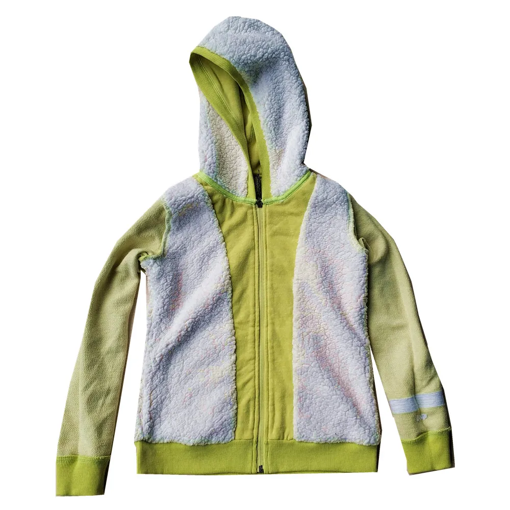 Желтая толстовка с капюшоном на молнии принтом для девочек подростков зимняя