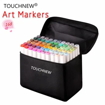 

TOUCHNEW 168 Colors Single Art Markers Brush Pen Sketch Alcohol Based Markers Dual Head Manga Drawing Pens Art Supplies