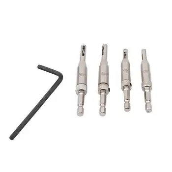 

4x High Speed Steel Hole Puncher Tool Center Drill Bit For Woodwork Door Hinges