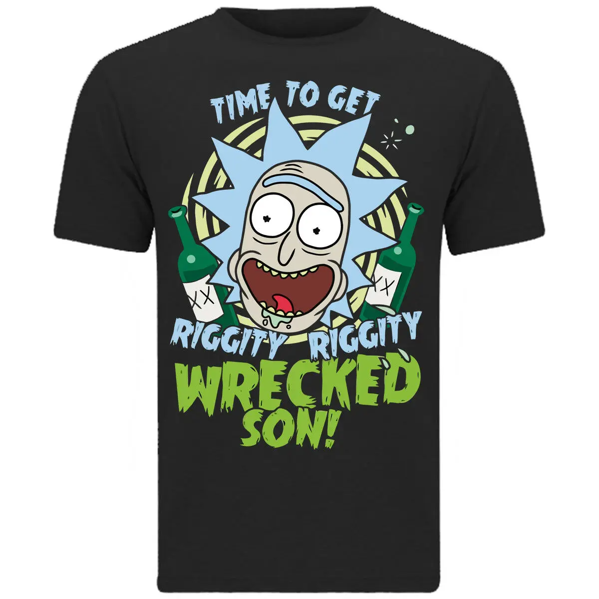 RICK AND MORTY ITS TIME TO GET RIGGITY RIGGITY WRECKED SON T SHIRT PH283 T-SHIRT